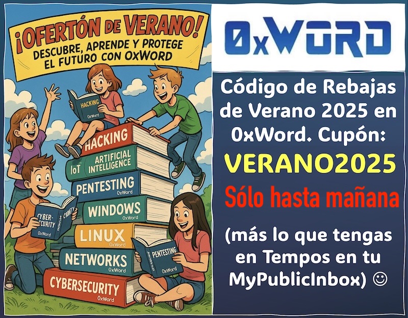 El lado del mal - Hasta mañana funciona el Código de Rebajas de Verano 2025 en 0xWord: Cupón VERANO2025 elladodelmal.com/2025/07/hasta-… #0xWord #Libros #Ciberseguridad #CálicoElectrónico #Hacking #Pentesting