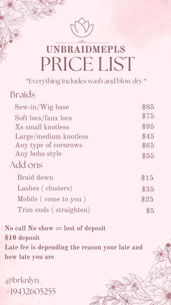 * taking down service * Hey y’all! I’m Brooklynn, a 16-year-old entrepreneur with a passion for healthy hair and helping others feel their best. I started UnbraidMePls to take the hassle out of unbraiding and give your hair the gentle, careful treatment it deserves.