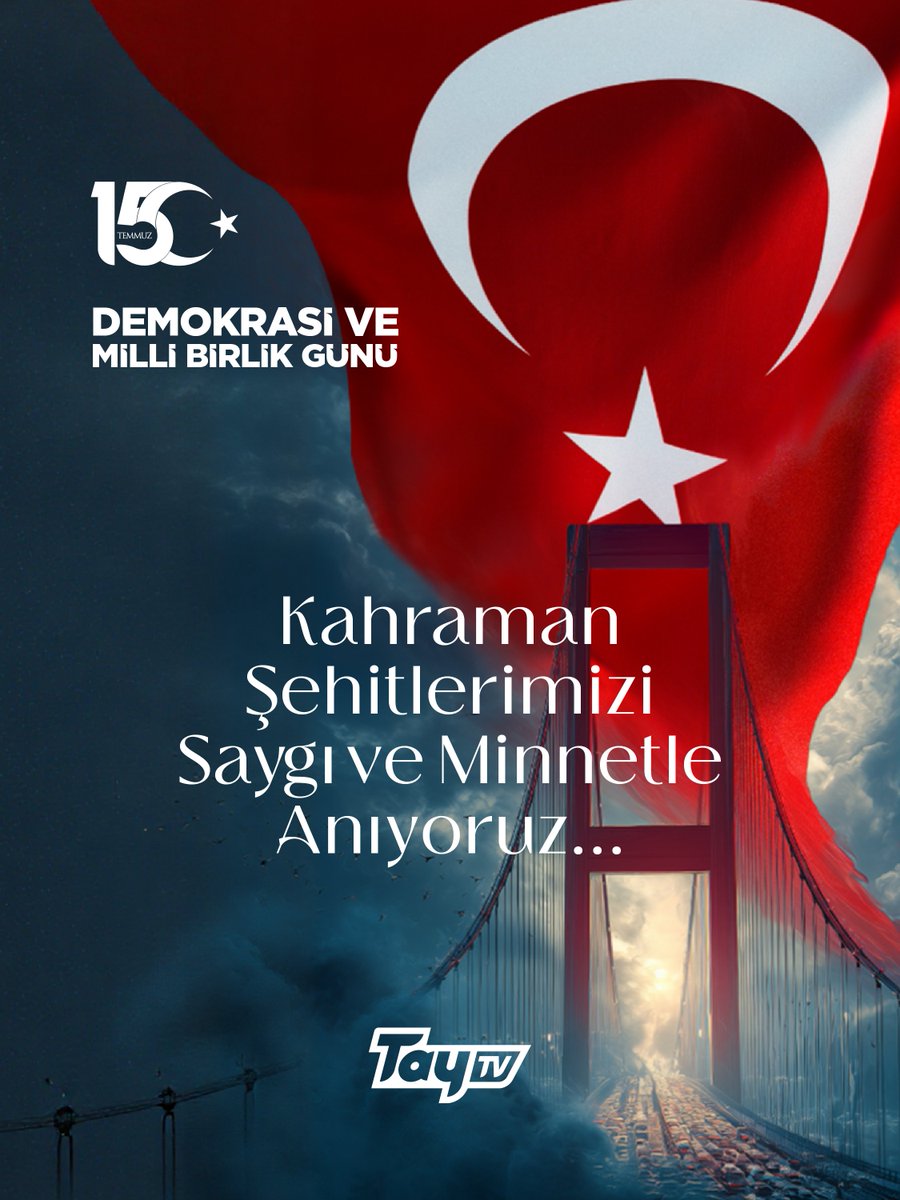 🇹🇷 #15Temmuz Demokrasi ve Milli Birlik Günü'nde, kahraman şehitlerimizi saygı ve minnetle anıyoruz.