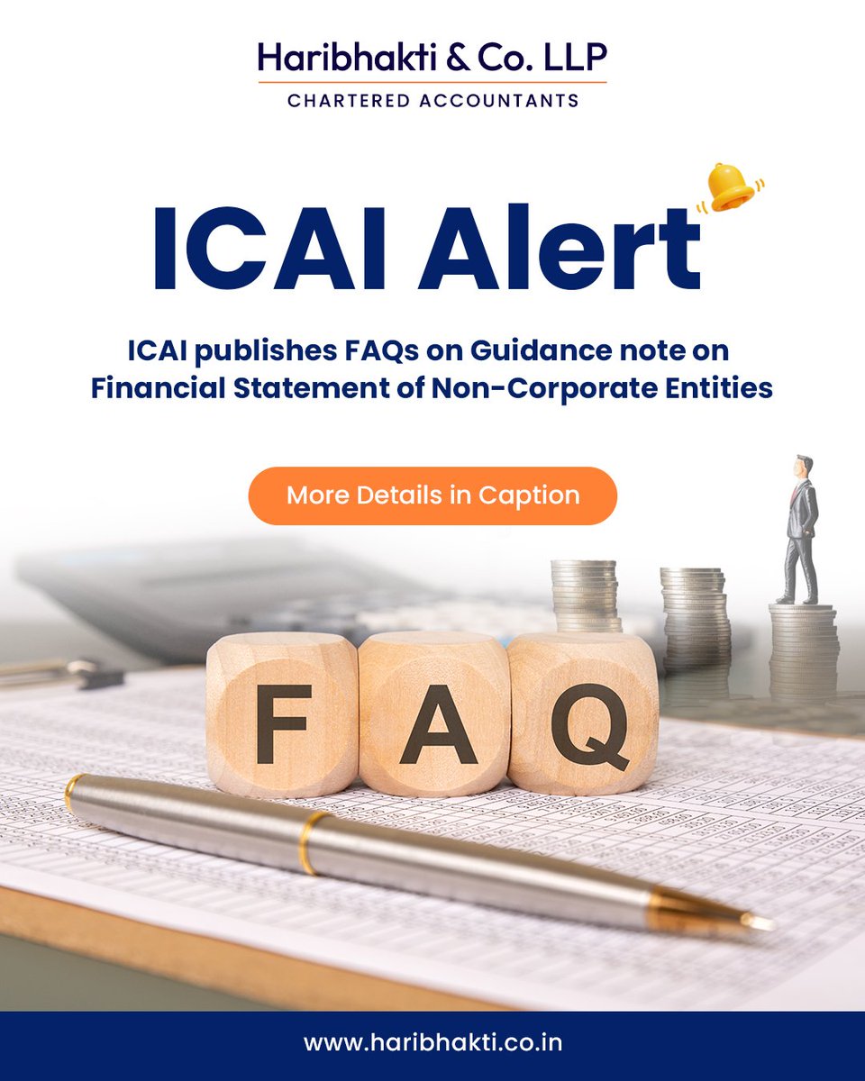 HaribhaktiAndCo's tweet image. ICAI publishes FAQs on Guidance note on Financial Statement of Non-Corporate Entities.

Read More:
🔗rb.gy/hen515

#asb #aasb #guidancenote #FAQsRelease #hco #haribhaktiandco