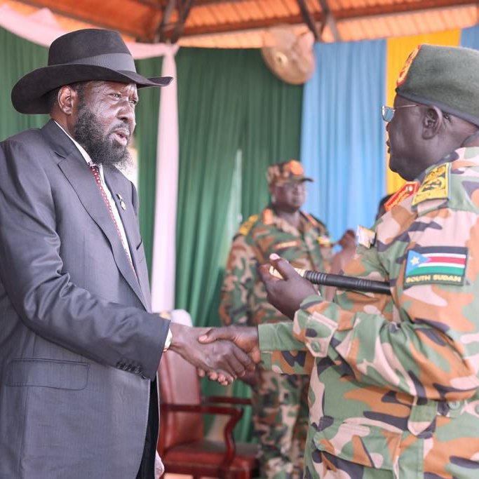 SouthSudanGov's tweet image. President Salva #Kiir: 
💬The time has come to transform the #SSPDF into a professional, unified, and modern army—one that is well trained, well equipped, and rooted in patriotism and discipline.

📍SSPDF GHQ - Juba, South Sudan