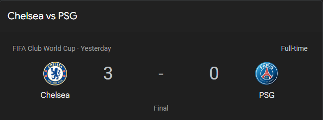 I know I'm a bit late but how tf does PSG lose to Chelsea 3-0 after having the perfect season? 😭