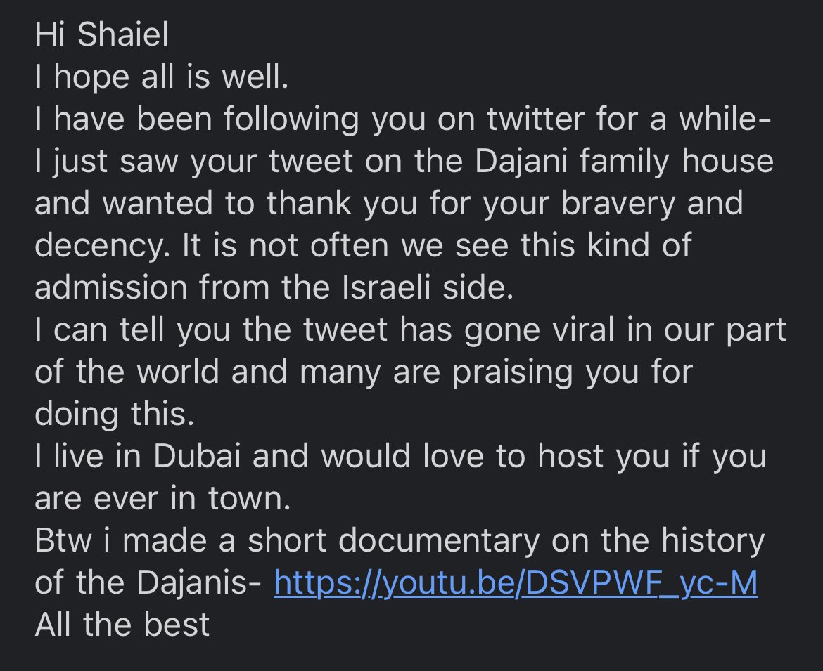 I am so emotional. A representative of the family whose home I lived in has reached out to me. This is what they said. Peace is possible if you just try.