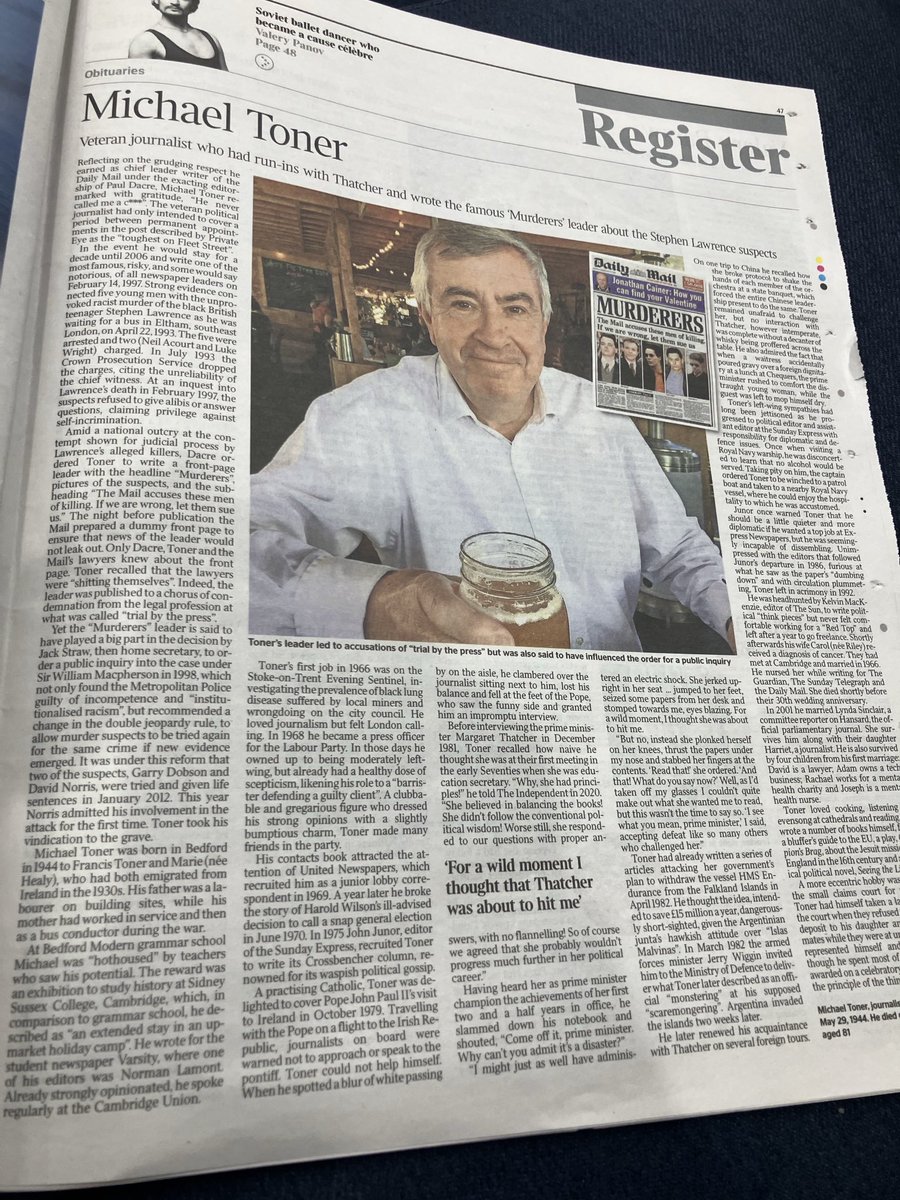 thequentinletts's tweet image. Exit Michael Toner, aged 81, v solid bloke, calm, sceptical, professional.