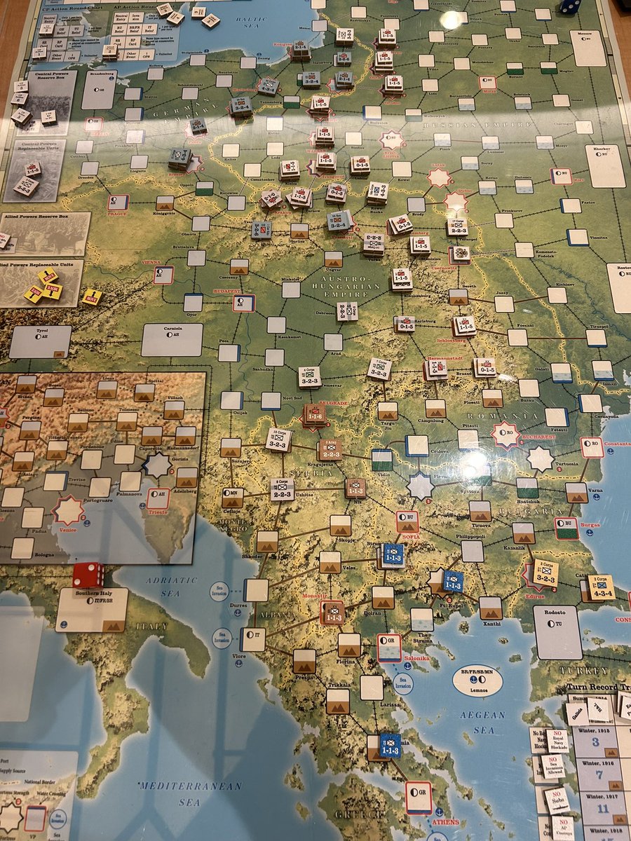 TheSoSBunker's tweet image. Consim World 2025 - Illusions of Glory. The designer graciously sat me down to play his 2nd edition from GMT. For WWI aficionados, it is a fascinating take on the Eastern front, including the Balkans and Italy.
You can back it on its P500 page.
gmtgames.com/p-1064-illusio…
