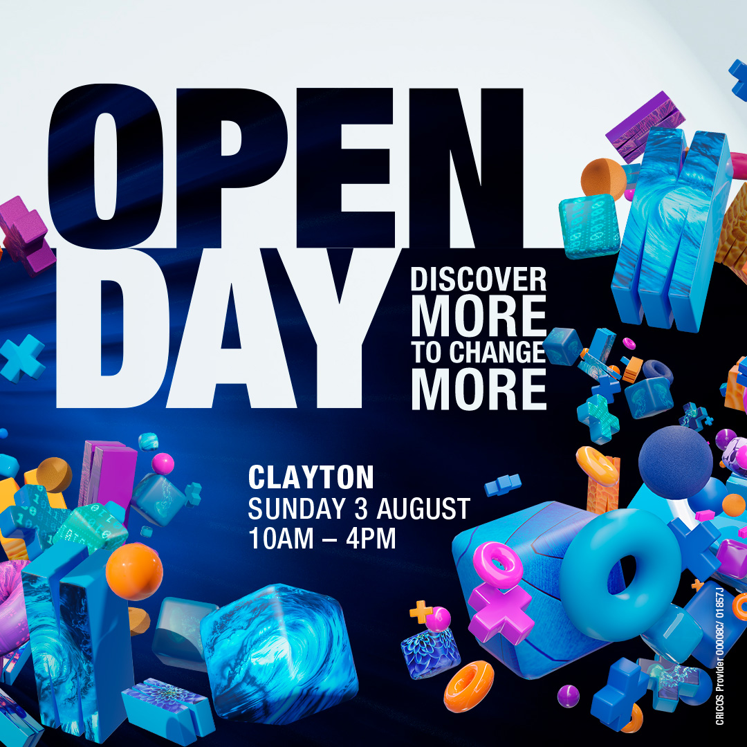 MonashInfotech's tweet image. We've got lots in store for #MonashOpenDay!
From #IT taster classes and course presentations to our first-ever stamp rally with awesome merch, there's no better place to be than Clayton campus on Sunday 3 August!
Register now and we'll see you there 👋 monash.edu/open-day/campu…