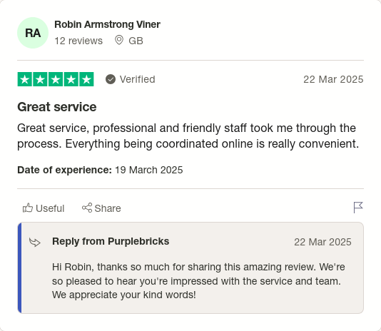 Robin Armstrong Viner gave Purplebricks 1 star via <a href="/Trustpilot/">Trustpilot</a> trstp.lt/9SzjTWL1Uu #CONmisery #NoBull #ownit