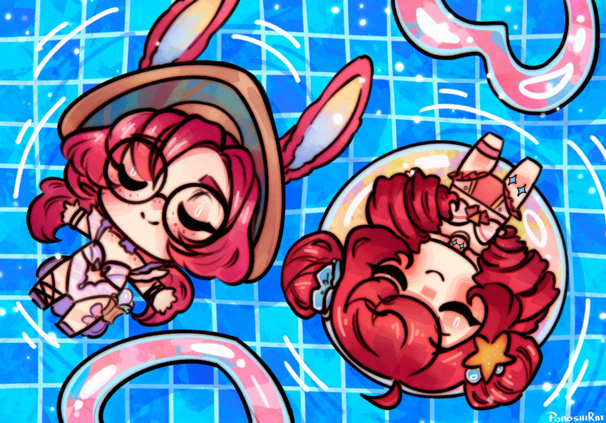 PoposhiRat's tweet image. Summer party Aurora & Crystal rose Gwen ❤️
#Leagueoflegends #WildRift