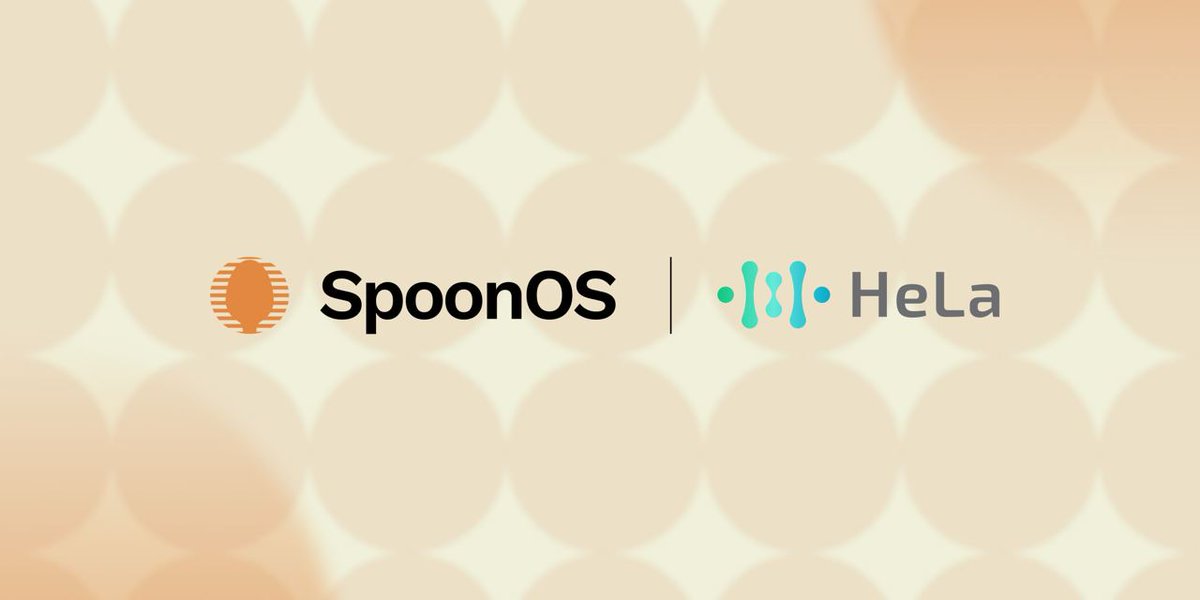 SpoonOS_ai's tweet image. We’re teaming up with @Hela_Network, the modular Layer‑1 for personalized AI agents!
Together, we’re unlocking new frontiers in DeFi, trading, and quant automation — where AI agents learn, adapt, and act autonomously on-chain.
Stay tuned for smarter strategies and seamless…
