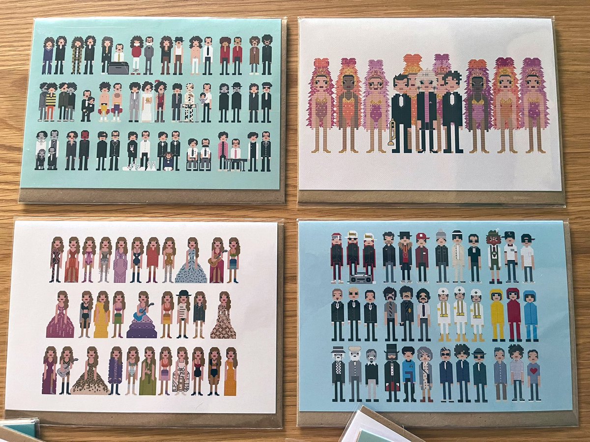Today’s post from etsy.com/shop/8bitnorth… inc. Bowie, Stone Roses, dinnerladies, Nick Cave, Monkey!, Altered Images, Wham!, The Fall, Hitchhiker’s, Sex Pistols, League of Gentlemen, Beatles, Eurovision, Bananarama, Liverpool music, Sparks, Beasties, &amp; Taylor Swift &amp; Pet Shop Boys
