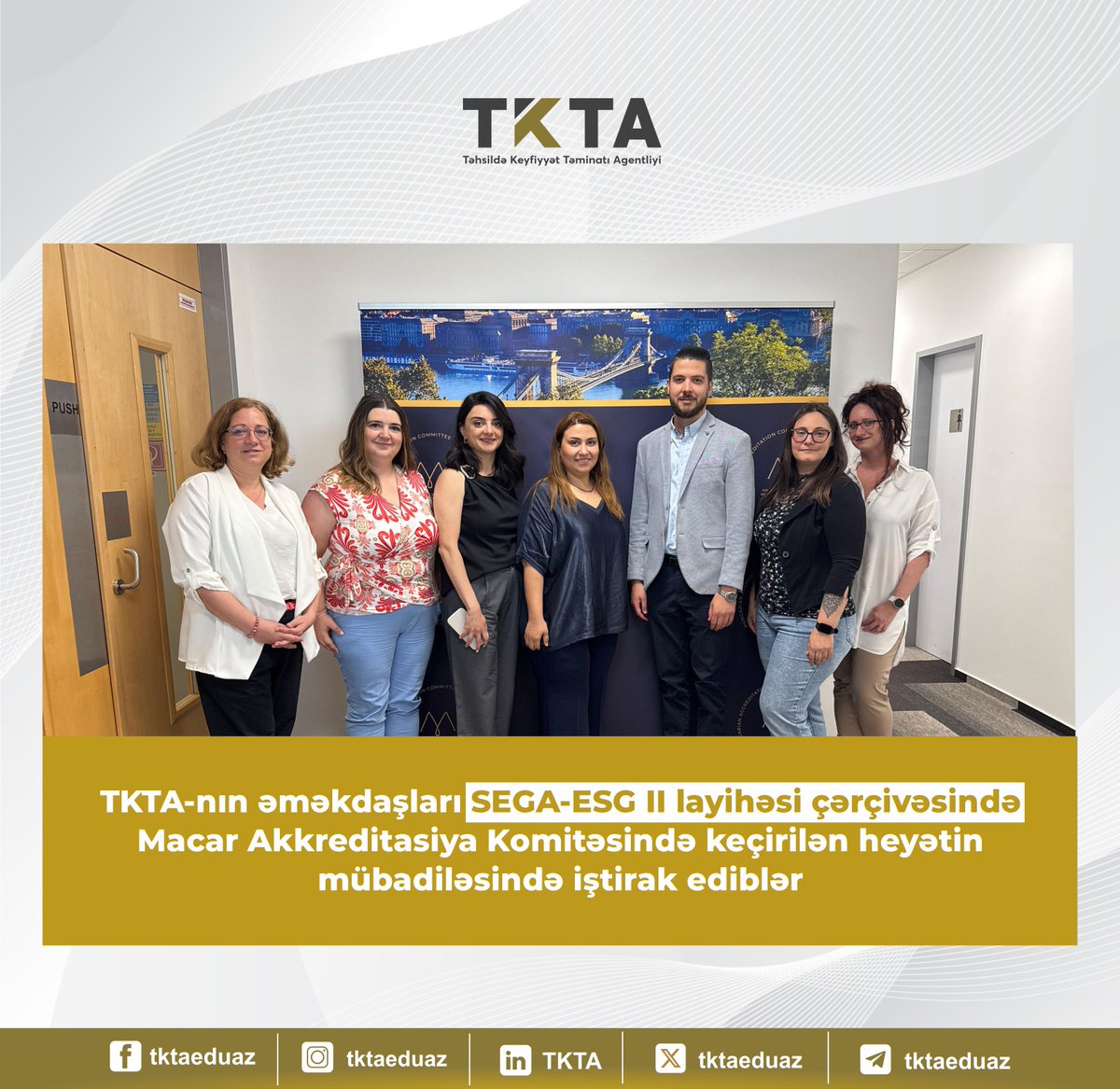 tktaeduaz's tweet image. TKTA-nın əməkdaşları SEGA-ESG II layihəsi çərçivəsində Macar Akkreditasiya Komitəsində keçirilən heyətin mübadiləsində iştirak ediblər.

Ətraflı:
tkta.edu.az/p/news/c/tkta-…

#TKTA #ETN #layihə