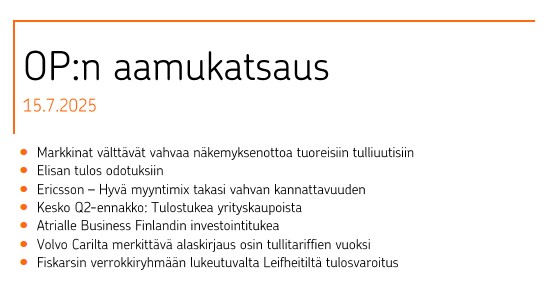 Tiistain Aamukatsaus: <a href="/OP_Ryhma/">OP</a> <a href="/OPsijoittaminen/">OPxSijoittaminen</a>
#sijoittaminen #säästäminen