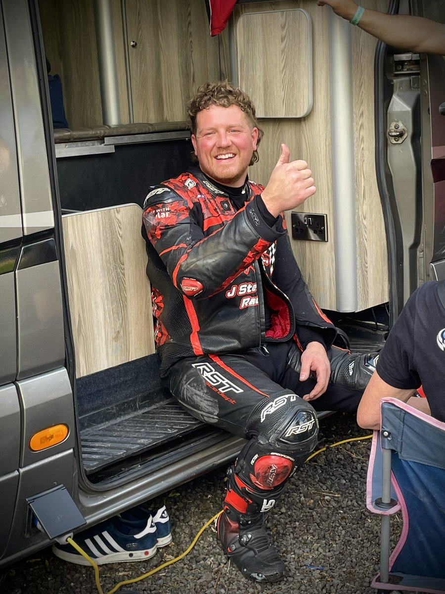 valmilam's tweet image. Faces from the paddock. Talented Johnny Stewart just after his third Supertwins race at The Cock o’ the North meeting, Oliver’s Mount 22.6.25.