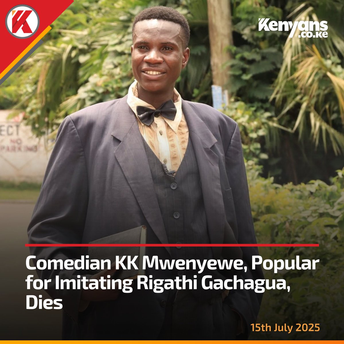Comedian KK Mwenyewe, popular for imitating Rigathi Gachagua, dies
