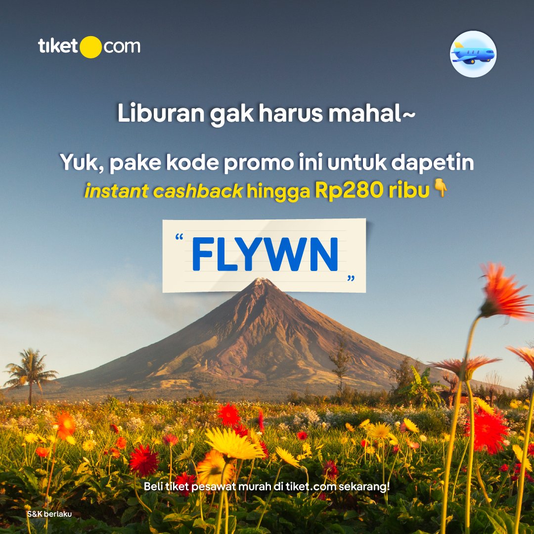 tiket's tweet photo. Setengah tahun 2025 udah lewat, masa healing belum sempat-sempat?
Nih, ada kode promo spesial buat tiket pesawat jadi murah meriah! 👉 https://t.co/QLmEkDs2oj
#SemuaAdaTiketnya #PromoTiketPesawat #KodePromo https://t.co/FSrSjuN1o5