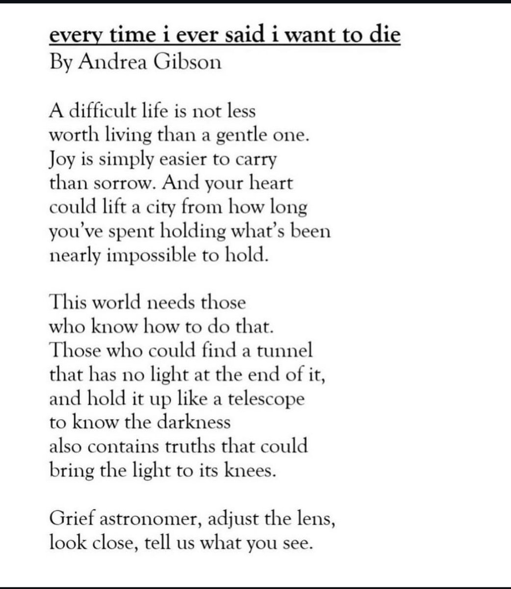 Manjiri wants more kindness (@manjiriindurkar) on Twitter photo Andrea Gibson is no more. The clouds have decided to shed the weight of their grief as relentless rains. They were a grief astronaut. Their poetry helped me hold on to life. And they are no more holding the telescope, telling us what they see. Rest in poetry, love, music, Andrea Andrea Gibson is no more. The clouds have decided to shed the weight of their grief as relentless rains. They were a grief astronaut. Their poetry helped me hold on to life. And they are no more holding the telescope, telling us what they see. Rest in poetry, love, music, Andrea