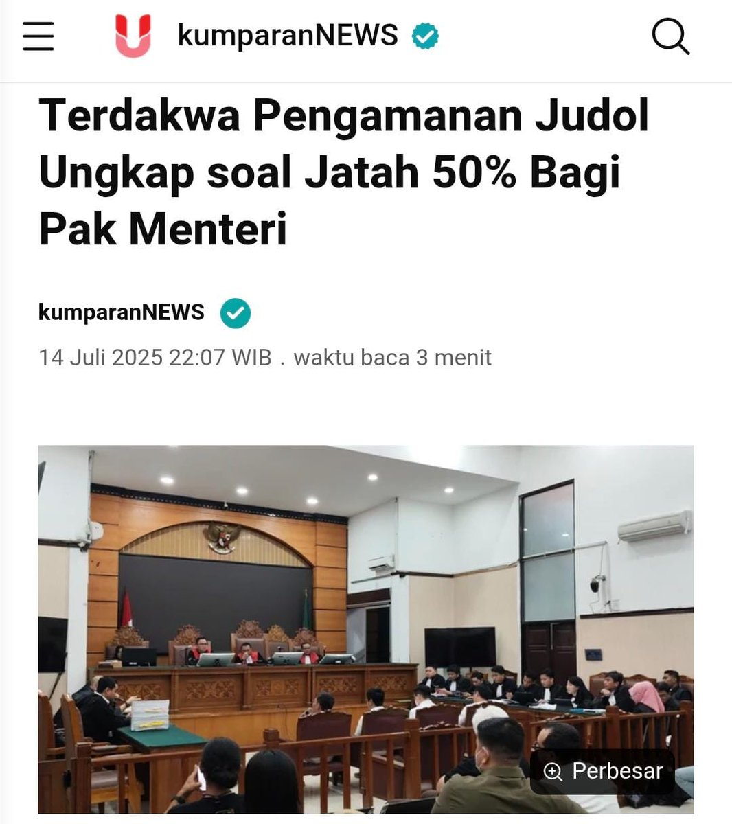 August (@ex_anaklolina) on Twitter photo Daripada rakyat di suruh laporkan jika ada pejabat yang korupsi, kenapa bukan kasus Budi Arie saja di jadikan contoh bahwa prabowo tidak kompromi dgn maling uang rakyat.
Ayo dong <a href="/prabowo/">Prabowo Subianto</a> buktikan bahwa anda begitu peduli dgn rakyat. Daripada rakyat di suruh laporkan jika ada pejabat yang korupsi, kenapa bukan kasus Budi Arie saja di jadikan contoh bahwa prabowo tidak kompromi dgn maling uang rakyat.
Ayo dong <a href="/prabowo/">Prabowo Subianto</a> buktikan bahwa anda begitu peduli dgn rakyat.