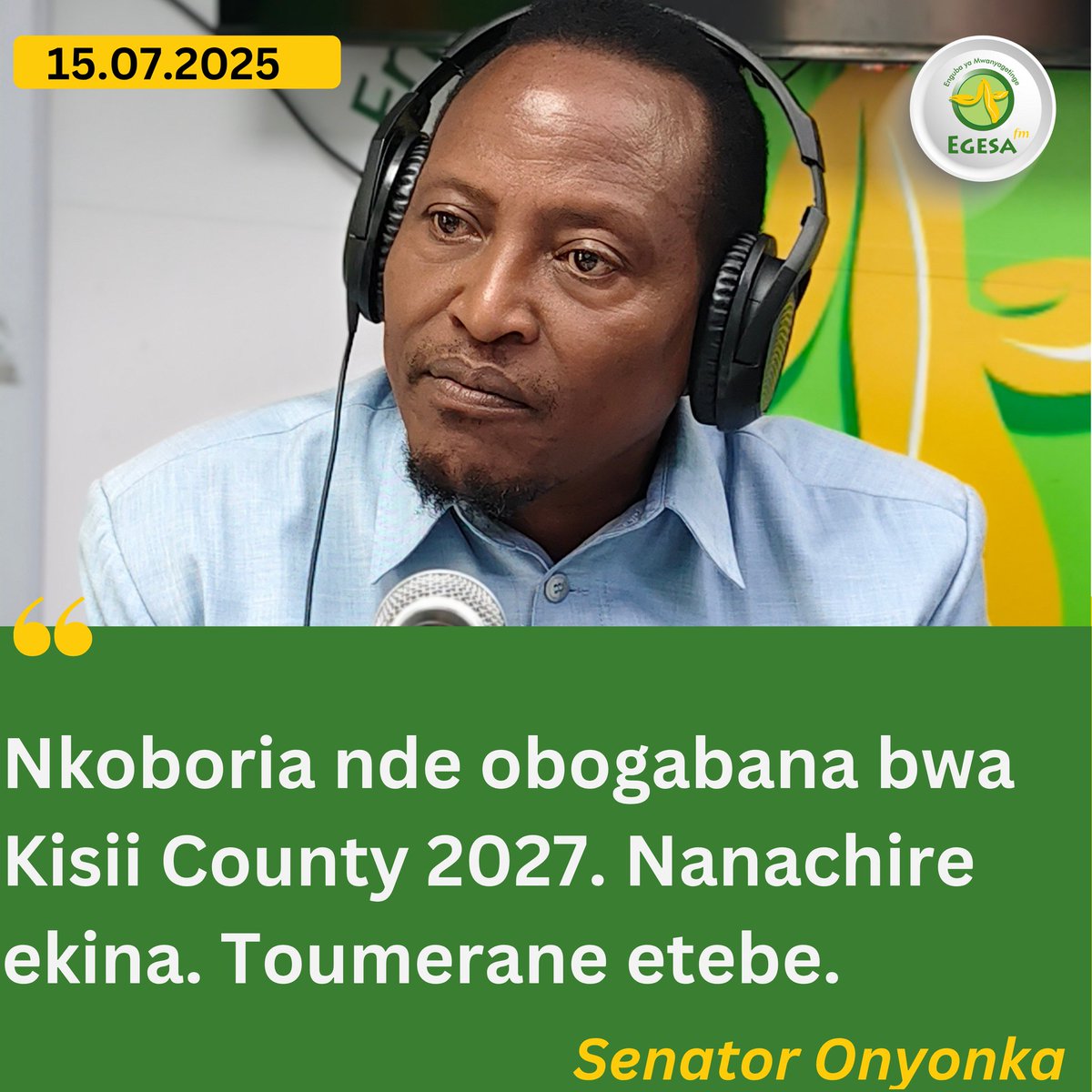 I'll vie for the gubernatorial seat Kisii County 2027- Senator Onyonka 
#egesadigital
