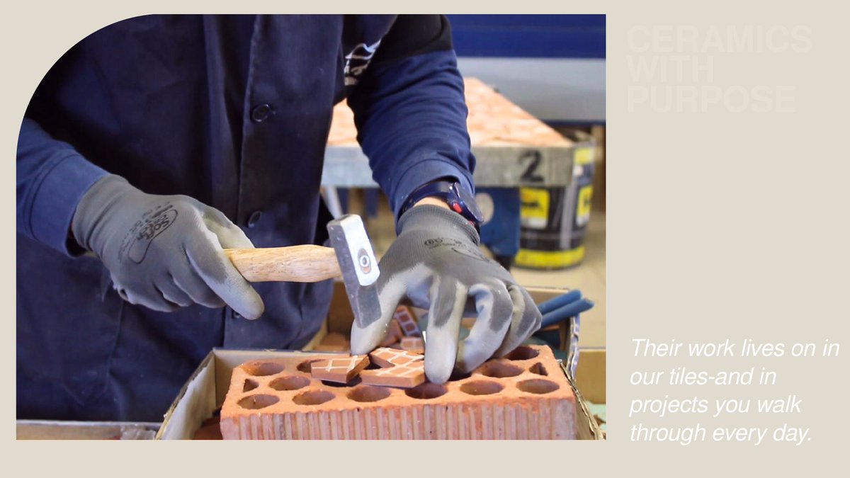 At Pamesa, social responsibility is part of everything we do. ✅ Special centers collaborate with us in creative tasks like trencadís and meshing, contributing directly to the value and identity of our ceramic collections. ✨