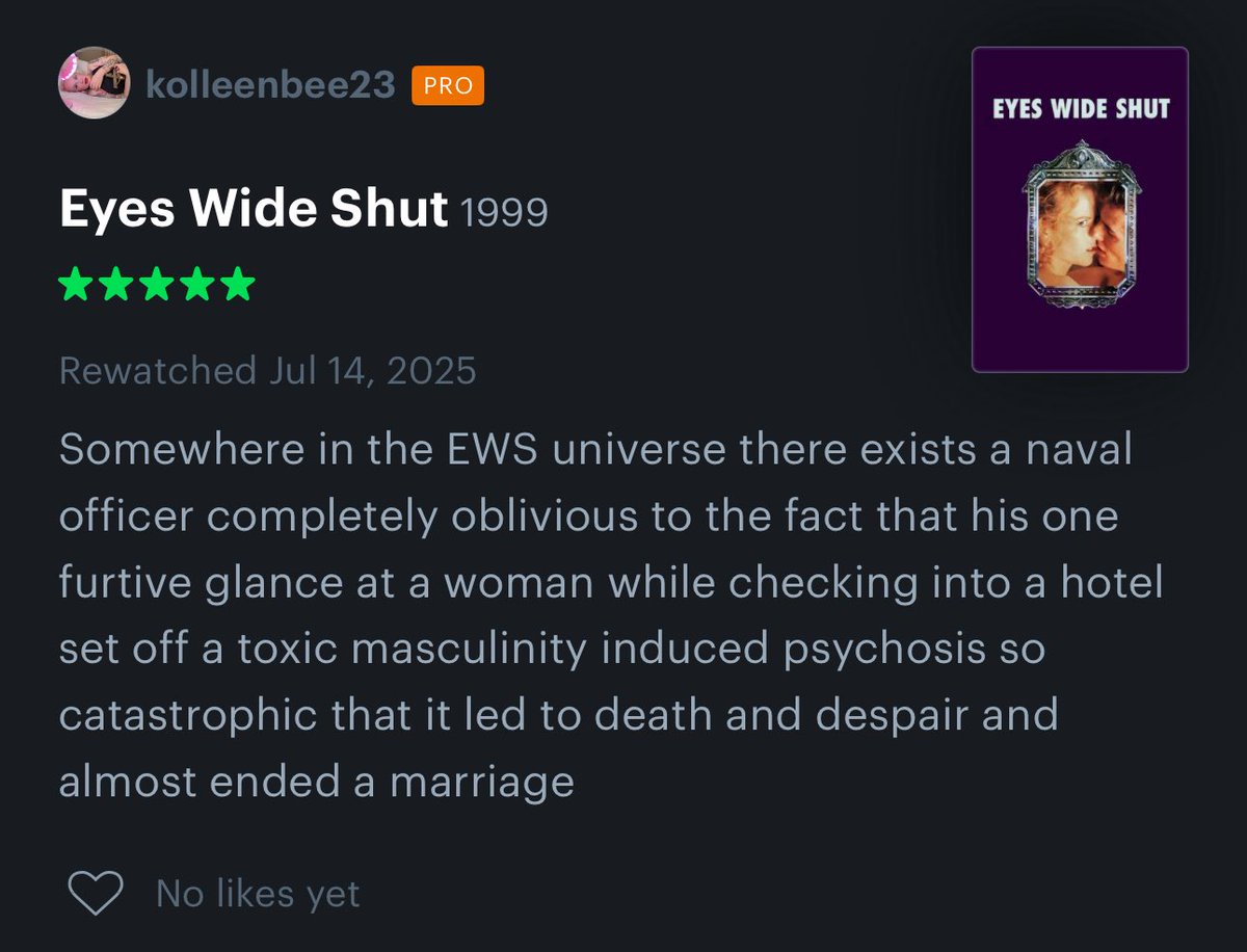 Important thoughts on tonight's movie: