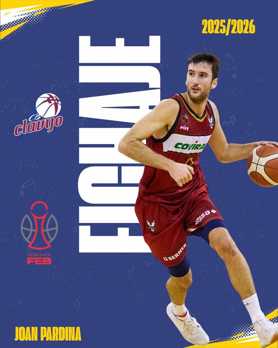 📝 OFICIAL| Joan Pardina, nuevo jugador del CB Clavijo para la temporada 2025/2026 💙

Refuerza el juego exterior del equipo con experiencia y solidez.

🔗 cbclavijo.com/joan-pardina-n…