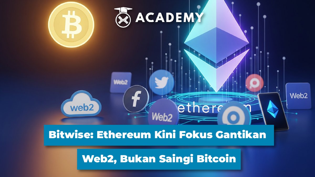 Ethereum (ETH) tak lagi menempatkan Bitcoin (BTC) sebagai rival utama. Kini, proyek ini mengarahkan fokus untuk menggantikan sistem Web2 yang sudah usang.

CEO Bitwise Asset Management, Hunter Horsley, menegaskan bahwa Ethereum tengah memasuki fase transformasi.

Dalam