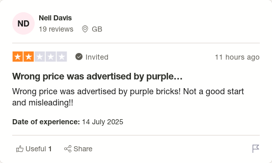 Neil Davis gave Purplebricks 2 stars via <a href="/Trustpilot/">Trustpilot</a> trstp.lt/9hv7NRJ_vD #CONmisery #NoBull #ownit