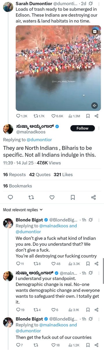 Shameless female @/malnadkoos takes a dump on her own country ppl only to be thrashed by a white trailer trash! 

This female malnadkoos is both vile and dumb!