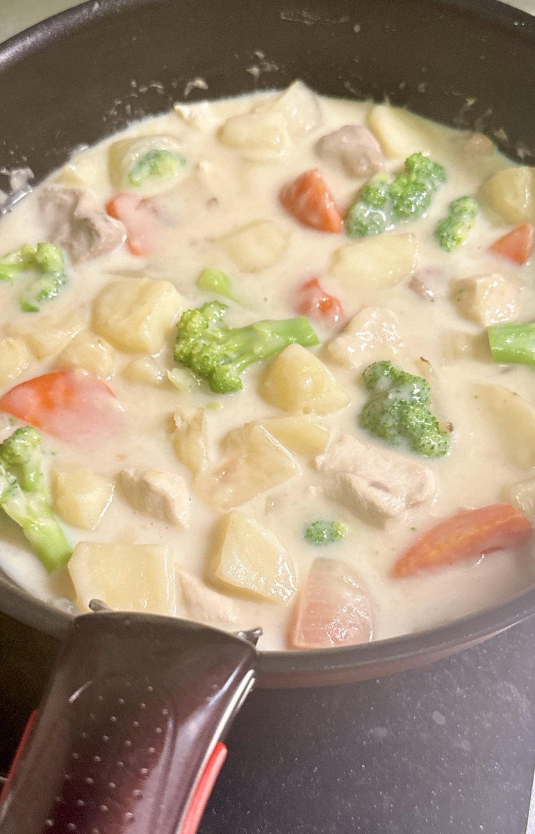 たまには日常でも〜
昨日の棒棒鶏風サラダと
おばあちゃんに持ってくために
多めに作ったシチュー完成✨✨
