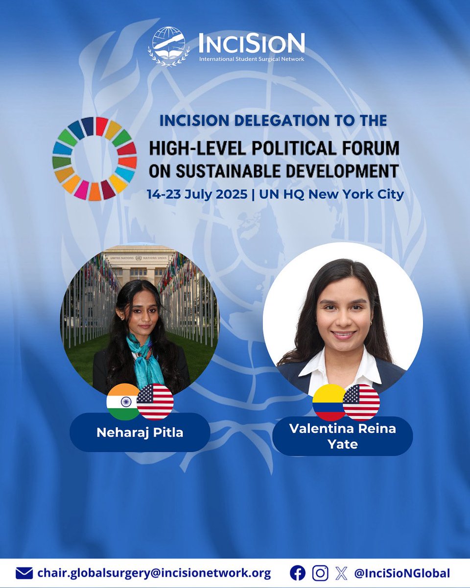 InciSioNGlobal's tweet image. 🌍 Meet the InciSioN Delegation to #HLPF2025! They’re championing youth voices & surgical equity at the UN. Follow along as they spotlight #GlobalSurgery, climate-resilient health systems & health equity for all. 💪🌱
#Youth4Health #SDGs #SurgeryForAll #InciSioNGlobal