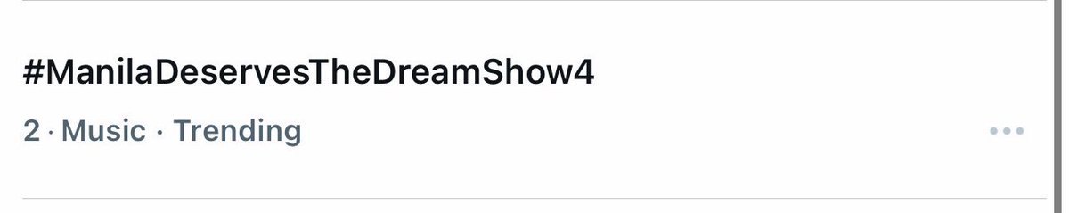 🔥 Now on Philippine Trends

2 #ManilaDeservesTheDreamShow4

Continue using the tags &amp; let’s show them how much we want and deserve TDS4 in Manila as 7DREAM 🩵