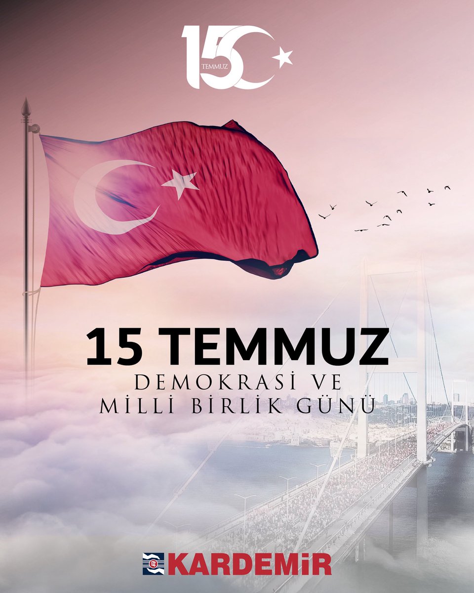 🇹🇷 15 Temmuz, milletimizin iradesiyle yazdığı bir destandır. Birlik, beraberlik ve vatan sevgisi, bu toprağın en sağlam temelidir.

15 Temmuz Demokrasi ve Milli Birlik Günü’nde gazilerimizi minnetle, şehitlerimizi saygı ve rahmetle anıyoruz.

#15Temmuz
#DemokrasiVeMilliBirlikGünü