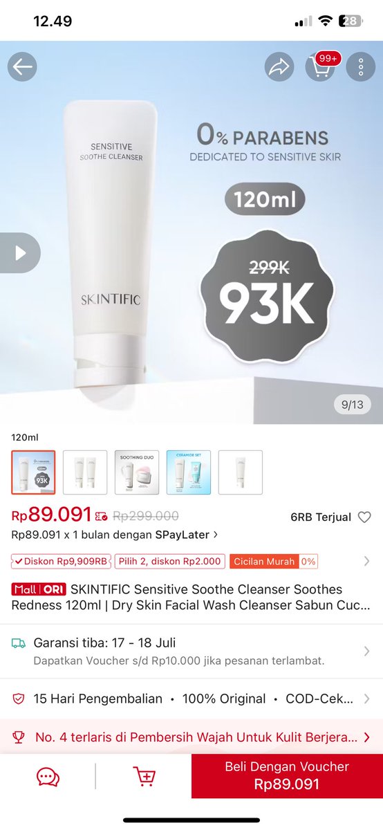 22__syah's tweet photo. WTS!! SKINTIFIC Sensitive Shoote Cleanser 120 ml (NEW SEGEL NO REJECT)
Price : 62k‼️(negotiable)

stock hanya 6 ajaa nih, cepet amankan!

#WTS #WTB #infoBU #zonauang #zonaBU #zonajajan #skintific #facewash #sensitiveskin #cleanser #new https://t.co/OpO8U2NVRM