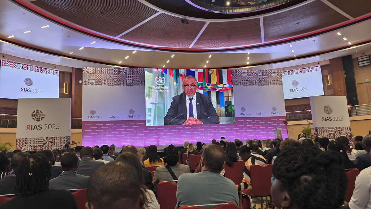WHORwanda's tweet image. At #IAS2025 in Kigali, @WHO DG @DrTedros opened the conference with a strong call to action:
"We face shrinking funding & rising global challenges—but this is exactly when the HIV response must not pause. Instead, we must innovate, invest &involve communities more than ever."