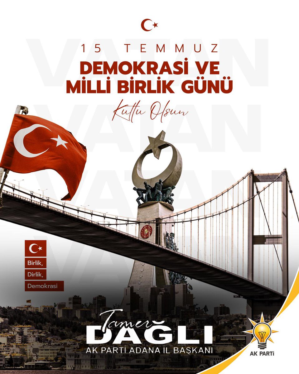 15 Temmuz, sadece bir direniş değil; bir milletin iradesine, istiklaline ve geleceğine sahip çıkışının adıdır.

15 Temmuz hain darbe girişiminin 9’uncu yılında, göğüslerini kurşunlara siper ederek şehadet şerbeti içen tüm kahramanlarımıza Cenab-ı Allah’tan rahmet diliyorum.