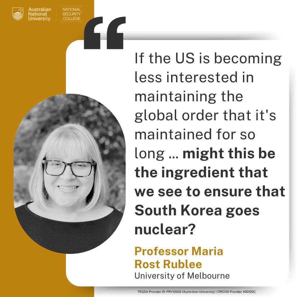 In the latest #NatSecPod 📢

Could shifting international security dynamics encourage countries like South Korea or Japan to pursue nuclear weapons programs?

Michael Cohen and Maria Rost Rublee join David Andrews to discuss.

Listen👇

tinyurl.com/37trjdeu