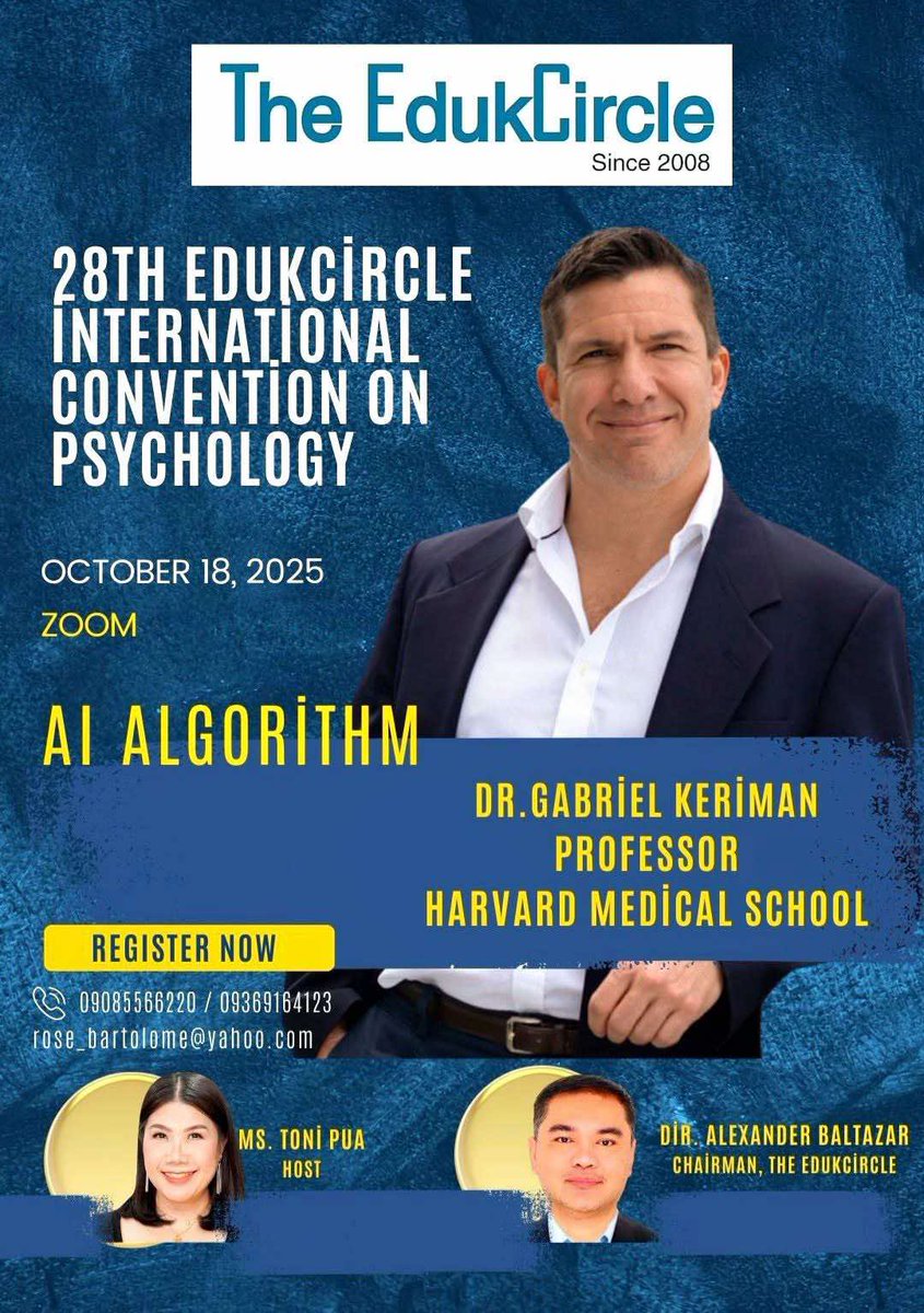 Harvard Professor Dr. Gabriel Kreiman is set to deliver a lecture at the 28th EdukCircle PsychCon on October 18, 2025.