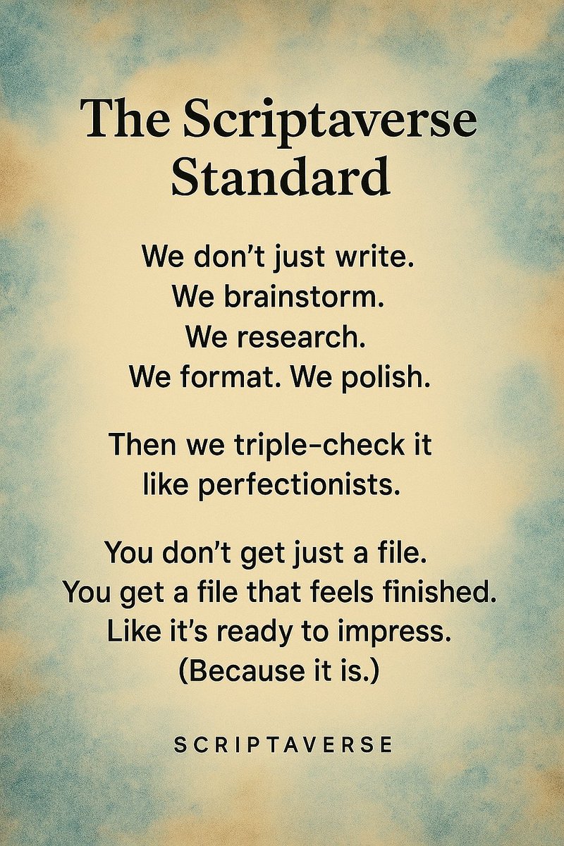 TheScriptaVerse's tweet image. We write the kind of content that makes your professor go silent for a second.
Because it’s that clean. That coherent. That complete.
This is the Scriptaverse standard - and no, we don’t compromise.

#Scriptaverse #FlawlessSubmissions #AcademicConfidence #SOPSpecialists