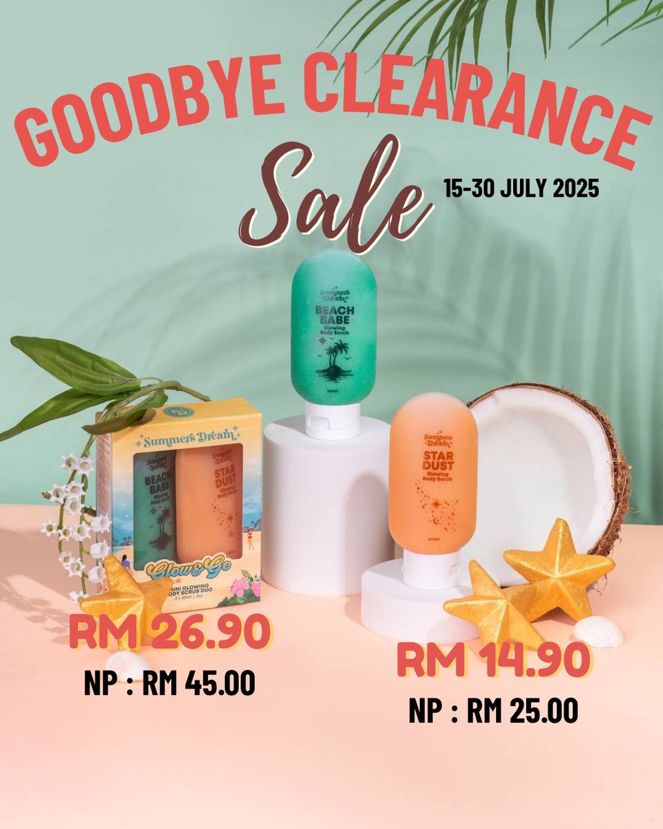 📢 GOODBYE CLEARANCE SALE!

We’re officially closing down, and this is your LAST CHANCE to grab our products before they’re gone for good💔
Everything must go! 🎉

🗓️ : 15 – 30 July 2025

🔁 Please share this post so more people can enjoy our products one last time. 🙌