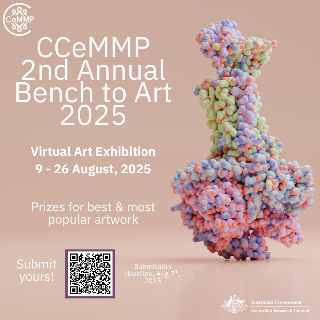 ARC CCeMMP (@ccemmp) on Twitter photo Big news! 📢Our <a href="/arc_gov_au/">Australian Research Council</a> CCeMMP is holding the 2nd 'Bench to Art' Exhibition to showcase the artistic flair of structural biology. Share your creations to be displayed in a virtual gallery during National Science Week & win cash prizes 💰! More info: ccemmp.org/events/arc-cce… Big news! 📢Our <a href="/arc_gov_au/">Australian Research Council</a> CCeMMP is holding the 2nd 'Bench to Art' Exhibition to showcase the artistic flair of structural biology. Share your creations to be displayed in a virtual gallery during National Science Week & win cash prizes 💰! More info: ccemmp.org/events/arc-cce…