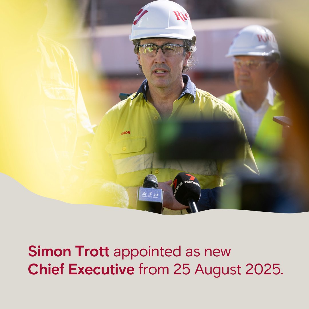 Simon Trott has been appointed as our new Chief Executive from 25 August 2025 following Jakob Stausholm’s succession announced earlier in the year.

Read the full announcement ➡️ riotinto.com/en/news/releas…. $RIO