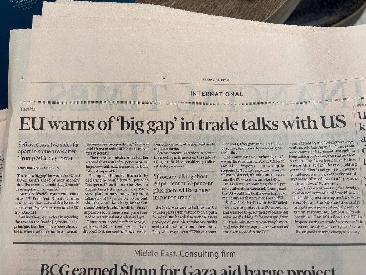 GregHands's tweet image. Having spent a few years on the EU Trade Council (FAC), the U.K. was always the most decisive voice then for transatlantic trade within the EU.
I expect our presence is sorely missed in the current debate within the EU, on whether to negotiate with or retaliate against the US.