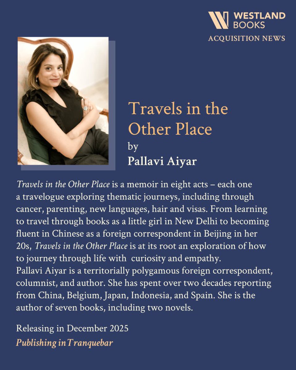 Westland Books (@westlandbooks) on Twitter photo What does it mean to cross borders—not just of geography, but of identity, belief and belonging?
The brilliant <a href="/pallaviaiyar/">Pallavi Aiyar</a> writes about this and more in her new book, coming soon from Tranquebar/Westland! What does it mean to cross borders—not just of geography, but of identity, belief and belonging?
The brilliant <a href="/pallaviaiyar/">Pallavi Aiyar</a> writes about this and more in her new book, coming soon from Tranquebar/Westland!