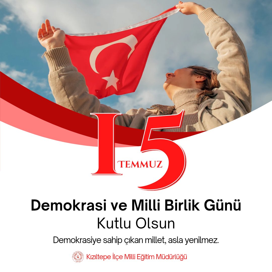 15 Temmuz Demokrasi ve Millî Birlik Günü'nü gururla anıyor, birlikte daha güçlü yarınlara yürüyoruz. Bu anlamlı gün hepimize kutlu olsun.