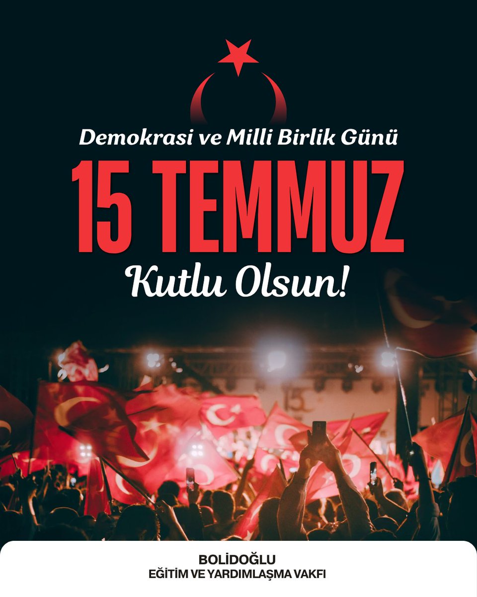 15 Temmuz Demokrasi ve Milli Birlik Günü'nüz Kutlu Olsun.