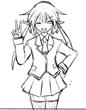 前髪が目の間で▽になってるキャラ多過ぎるかなと思って
ちょっと髪型いじった結果こうなったんですけど 