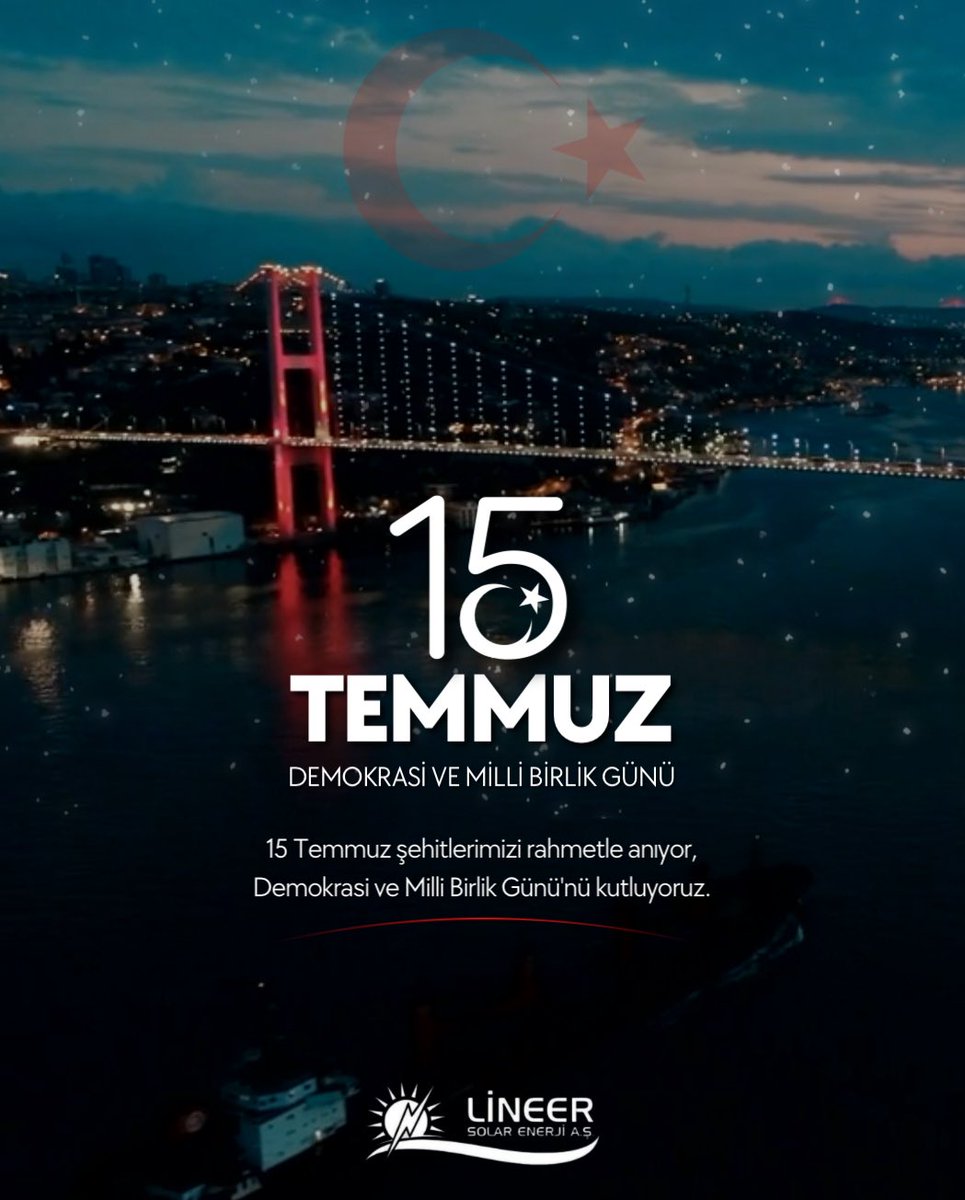 15 Temmuz şehitlerimizi rahmetle anıyor,
Demokrasi ve Milli Birlik Günü'nü kutluyoruz.