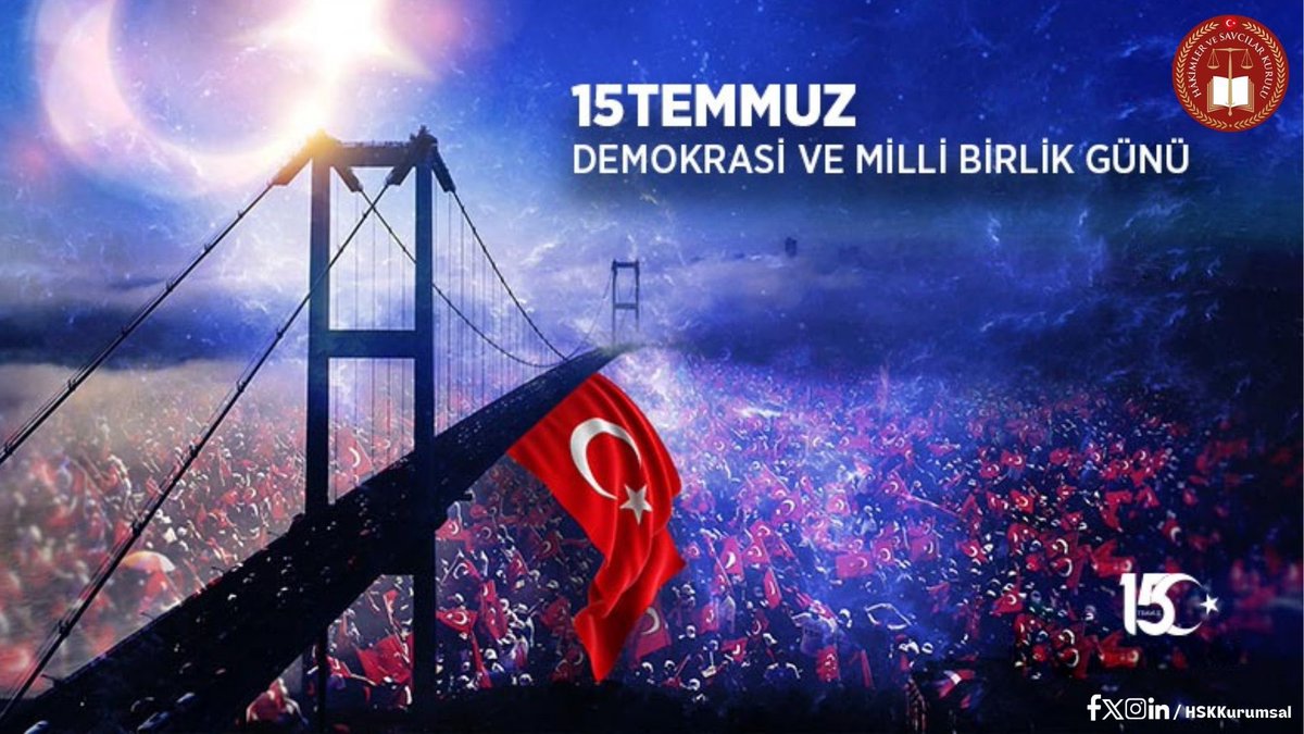 15 Temmuz Demokrasi ve Millî Birlik Gününde; vatanımızın istiklali ve istikbali uğruna canlarını feda eden aziz şehitlerimizi rahmetle anıyor, gazilerimize şükranlarımızı sunuyoruz.