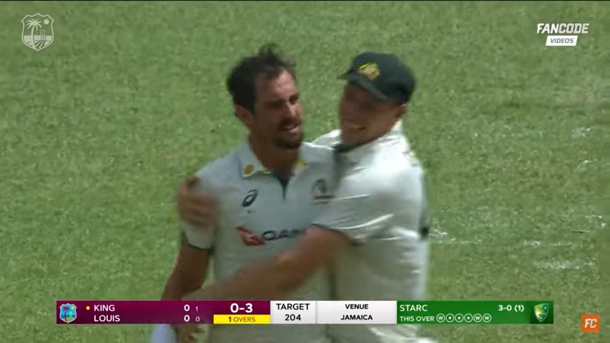 mufaddal_vohra's tweet photo. Bowlers to take 3 wickets in the first over of a Test inning:

- Irfan Pathan Vs Pakistan (2006).

- Mitchell Starc Vs West Indies (2025). https://t.co/n5lnAfFzS9