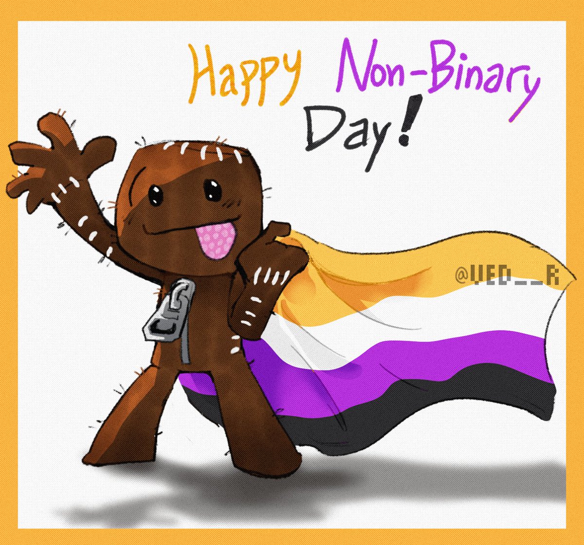 VED__R's tweet image. #NonBinaryPeoplesDay #littlebigplanet 💛🤍💜🖤